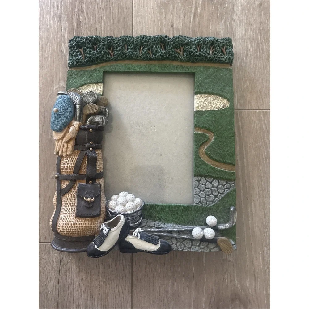 Golf‎ 3D Resin 5x7 Photo Picture Frame Balls Bag Cart Clubs Shoes Hat Gloves